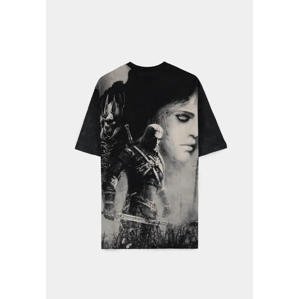 The Witcher - Geralt and Yennefer (Loose Fit) Unisex Tshirt - Zwart